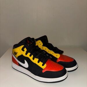 6.5Y Nike Air Jordan High-Tops - Black, Red, Yellow